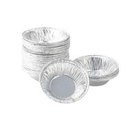 Cabilock 500 piezas Unidades Moldes Desechables de Aluminio para Tartas Redondos Moldes para Tartas de Huevo para Hornear Resistentes y Reciclables