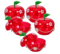 Cabilock 5piezas Caja de Almacenamiento de Joyas de Manzana Tarro de Manzana para Dulces Decoraciones Navideñas para Regalos de Fiesta y Almacenamiento de Golosinas