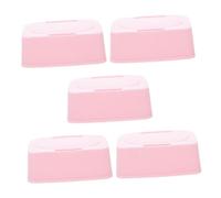 Cabilock 5piezas Caja De Almacenamiento De Toallitas Húmedas Para Contenedor Recargable Con Tapa Estuche De Viaje Para Baños Escritorios Infantiles y Dormitorios