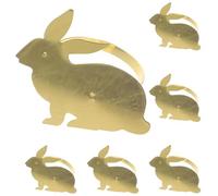 Cabilock 6 Anillos para Servilletas Forma de Conejo Dorado, Servilleteros de Aleación Metálica para Decoración de Mesa en Pascua y Restaurante, Accesorios Creativos para Comedor