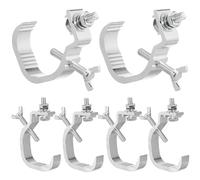 Cabilock 6 Ganchos Abrazadera para Truss de Iluminación Metálica Plateados Diseño Ajustable para Lámparas de Escenario y Cabeza Móvil Aptos para Tubos de 30-52 MM Paquete de 6 Unidades