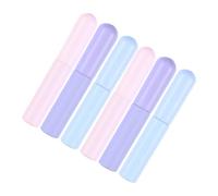Cabilock 6 piezas Aplicadores de Brillo Labial de Silicona con Tapa Pinceles Reutilizables para Maquillaje Diario Diseño Suave y Portátil Colores Rosa Púrpura y Azul