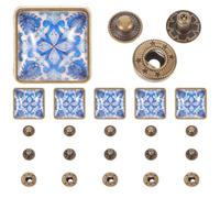 Cabilock 6 piezas Botones de Presión Metálicos Cuadrados Broches Multifunción de Aleación y Vidrio para Suministros de Pañales y Accesorios de Disfraces Repuestos DIY para Ropa y