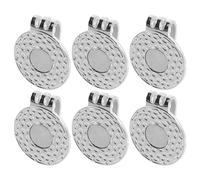 Cabilock 6 Piezas Clip Marcador de Bola de Golf Doble Agujero Plateado Unidades Sujetador Estable para Gorra o Visera Accesorio de Entrenamiento para Golfistas