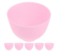 Cabilock 6 Piezas Cuenco de Silicona Flexible para Mascarilla Facial Rosa, Adecuado para Mezclar Mascarillas y Tratamientos DIY en Spa, Material Resistente que Evita Residuos