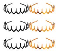 Cabilock 6 piezas Diademas Ondas con Dientes Anchos para Mujer y Niña Antideslizantes para Maquillaje Deporte y Lavado Facial Cintillos Multifunción Colores Negro