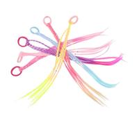 Cabilock 6 piezas Extensiones de Pelo Trenzas de Colores para Niñas con Lazos Elásticos Accesorios de Trenzado Sintético para Peinados Creativos Fiestas y Uso Diario
