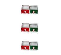 Cabilock 6 Piezas Latas Navideñas de Hojalata con Tapa, Diseño Retro | Mini Formato Portátil, Almacenamiento Versátil, Bordes Suaves, para Fiesta de Navidad, Oficina y Cumpleaños
