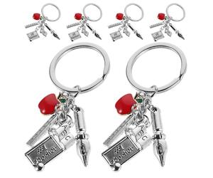 Cabilock 6 Piezas Llaveros Escolares de Graduación Mayor Diseño Creativo y Aleación de Zinc para Decoracion Colegio y Regalos Motivacionales para Estudiantes en Temporada de Regreso a