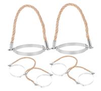 Cabilock 6 Piezas Manijas de Inoxidable para Tarros con Cuerda de para Tarros de Boca Regular Lámparas LED Colgantes Solares para Decoración Rústica