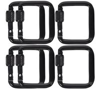 Cabilock 6 Piezas Mosquetones Cuadrados Duraderos con Cierre Roscado Gancho Multifuncional para Camping Llavero y Accesorios de Senderismo de Colores Aleatorios