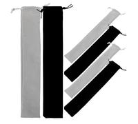 Cabilock 6 piezas Organizadoras para Flauta Dulce Soprano Funda Ligera con Cierre de Cordón para Transporte y Almacenamiento Seguro de Instrumentos de Viento Colores Negro y Gris