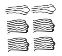 Cabilock 6 piezas Peinetas para Cabello Forma Clips Metálicos Antideslizantes para Peinados Femeninos Soporte Estilizador para Moños Recogidos y Gestión de Flequillo Accesorio Portátil y