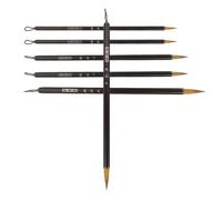 Cabilock 6 piezas Pinceles Caligrafía Tradicional Puntas Finas de Pelo de Animal Metal Negro para Escritura y Pintura para Principiantes y Artistas Incluye Grandes Medianos y Pequeños