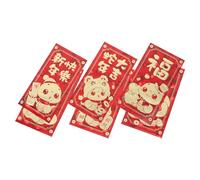 Cabilock 6 Piezas Sobres Rojos para Dinero Diseño Cubo de Agua Brillo Bolsos para Dinero Boda y Festividades Año Chino Paquetes de Suerte para Año y Cumpleaños