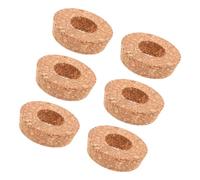 Cabilock 6 Piezas Tapones de Corcho de Madera para Maceteros Hidropónicos Diseño Perforado Tapa para Jarrones Colgantes y Terrarios Decorativos