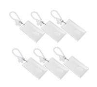 Cabilock 6 Portatarjetas Transparentes PVC Cadena de Bolas Funda Doble Cara 104 X 64 CM para Credencial de Oficina y Tarjeta de Identificación Protector Deslizante Resistente para Uso