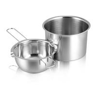 Cabilock 600ml Olla para Derretir Chocolate de Acero Inoxidable | Baño María Tazón Fundidor, Doble Caldera para Cocina y Restaurante, Color Plata, Fácil de Limpiar