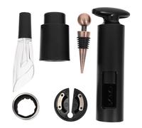Cabilock 6piezas Accesorios De Vino con Sacacorchos y Decantador Kit De Abridor De Botellas De Vacío para del Vino Color Negro