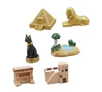 Cabilock 6piezas Miniaturas Egipcias Modelo De Pirámide Egipcia Estatuas Decorativas del Antiguo Egipto para Coleccionismo para Oficina