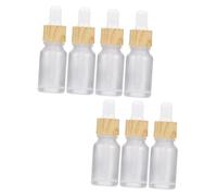 Cabilock 7 piezas Botellas de Aceite Esencial de Vidrio Mate Cuentagotas de Recargables y Portátiles para Perfumes y Líquidos para Aceites y Esencias Pequeñas