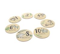 Cabilock 7piezas Tarjetas De Infantiles De Madera Decorativas y Dual Face Para Capturar Momentos De Crecimiento Del Niño Niña Accesorios Fotográficos Para Niño Niña y Niñas