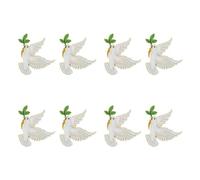 Cabilock 8 Piezas Broche de Vintage de Aleación de Zinc Blanco, Compacto para Mujeres en Reuniones Temáticas y Eventos Internacionales