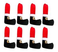 Cabilock 8 Piezas Forros Navideños para Patas de Sillas Protectores de Decorativos con Diseño de Dibujos Animados Fundas Suaves para Muebles de Comedor y Salón para Proteger y Muebles