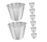 Cabilock 8 piezas Moldes de Flan de Aluminio Antiadherentes para Pudding Tartas Magdalenas y Postres Diseño Redondo Flexible para Uso Múltiple Horno