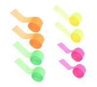 Cabilock 8 piezas Serpentinas Crepé Fluorescente Ligero y Flexible para Decoración de Bodas Cumpleaños y Fiestas Fácil de Moldear y Cortar