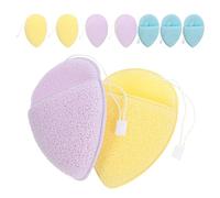 Cabilock 9 Esponjas Faciales Exfoliantes Suaves Forma de Gota Guantes Limpiadores Faciales Reutilizables en Colores Morado Azul y Amarillo Ideales para Limpieza Profunda y Eliminación