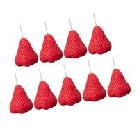 Cabilock 9 Piezas Velas Aromáticas Forma de Fresa de Parafina Roja Decorativas Fragancia Ligera para Decoración de Cumpleaños y Fiestas