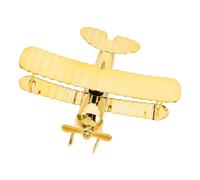 Cabilock Adorno Avión Vintage de Hierro Biplano Metálico Pequeño Decoración Escritorio y Hogar Réplica Detallada y Duradera para Entusiastas y Coleccionistas