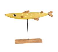 Cabilock Adorno de Pez de Madera Figura de Caricatura Decoración Navideña para Escritorio Regalo Original para Habitación Infantil Escultura Pequeña para Mesa Adorno Decorativo para Hogar