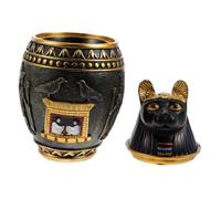 Cabilock Adorno de Resina Temática Egipcia Clásica, Escultura Decorativa Retro de Material, Textura Fina y Diseño Realista para Decoración del Hogar