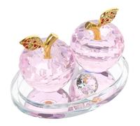 Cabilock Adorno De Salpicadero Elegante Para Perfume Soporte Aromaterapia Para Coche Escultura De Manzana De Cristal Rosa De Fragancia Decorativo Para Interiores y Escritorio