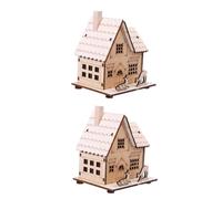 Cabilock Adornos De Cabaña Iluminada para Navidad Decoración Navideña De Madera