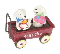 Cabilock Adornos De Carro De Cachorros Perro Artificial Adornos De Jardin Pequeño Decoración Resina