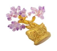 Cabilock Adornos De Cristal Para Árbol Bonsái Riqueza De Amatista Natural Cristal Morado Preciosa Decoración Para Meditar Regalos Para Mujeres Oficina Base Hogar Energía Positiva Suerte Árb
