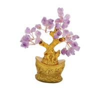 Cabilock Adornos de Cristal para Árbol de Dinero Estilo Bonsái de Amatista Morada Natural Base de Cristal para Escritorio y Habitación Decoración de Feng Shui para Generar Riqueza y Suerte