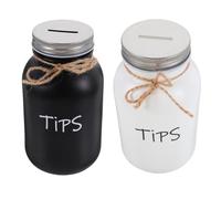 Cabilock Alcancía De Cristal para Decoración Tarro De Monedas Portátil Fácil De Usar