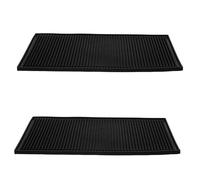 Cabilock Alfombrilla Protectora para Plancha de Pelo Negra de Silicona Resistente al Calor, Antideslizante, 2 Piezas, para Herramientas de Peinado Profesional en Salones y Uso