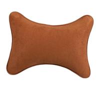 Cabilock Almohada Cervical para Coche, Reposacabezas de Viaje, Pelo Sintético Marrón, Soporte Cómodo y Correa Elástica Ajustable para Interior del Vehículo