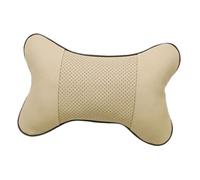 Cabilock Almohada Reposacabezas De Coche De Algodón y Piel Sintética 1 Unidad Soporte Cervical Para Asiento Automotor Uso Viaje y Hogar Adultos Diseño Forma Hueso Beige