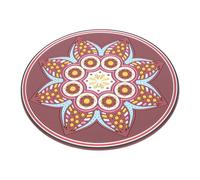 Cabilock Almohadilla Redonda para Cuenco de Sonido Religiosa con Estampado Floral Mandala Cojín Grande para Meditación y Decoración Budista