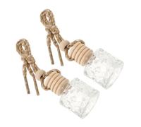 Cabilock Ambientadores Colgantes para Coche 2 Piezas Botellas de Perfume Vacías de Cristal para Aceites Esenciales Uso Interior Automóvil Hogar y Oficina