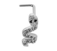 Cabilock Anillo para Nariz en Forma de Serpiente Acero Inoxidable Circonita Cúbica para Piercing Nasal Mujer Uso Diario Estilo Único 11 Plata