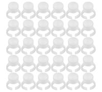 Cabilock Anillos de Pigmento para Tatuajes y Vasos de Pegamento para Pestañas, Soporte Plástico de Color Claro sin Divisiones, Tamaño Mediano, 200 Piezas, Accesorios para Extensiones
