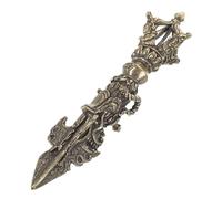 Cabilock Antique Dragon Head Vajra Pestle Miniature Religious Decor for Desktop Retro Dharma Tool and Spiritual Ornament