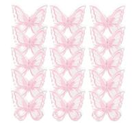 Cabilock Apliques Bordados de Organza Rosa Realistas, 30 Piezas para Diy, Parches de Insecto de Doble Capa para Decoración Creativa y Manualidades de Costura